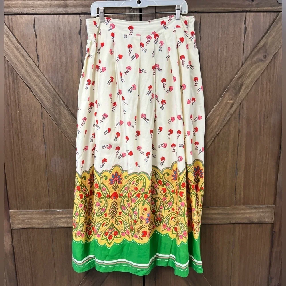 Banjanan Deena Designer Maxi Skirt in Paisley Ming Size XL